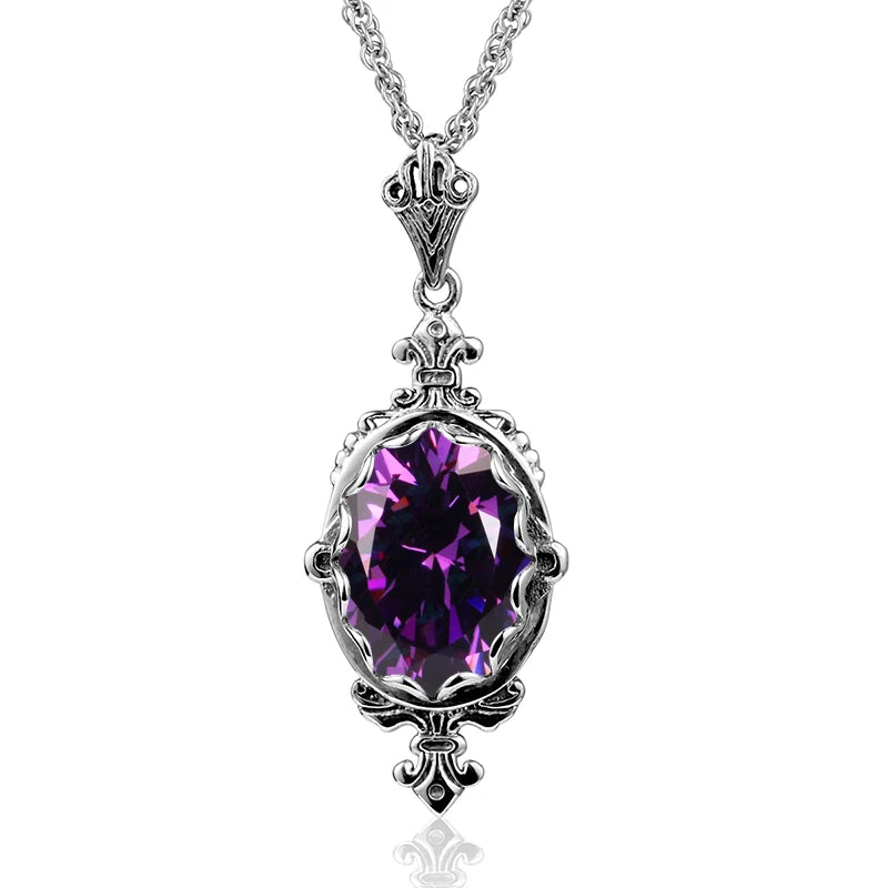 Hand Made Real 925 Sterling Silver Garnet Stone Necklace Pendant For Women Statement Vintage Fine Jewelry Mother Trendy Gifts