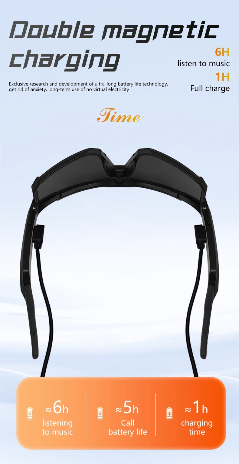 LIGE Smart Glasses Cycling Sport – 100+ Languages AI Translation, Bluetooth, Music, UV Protection