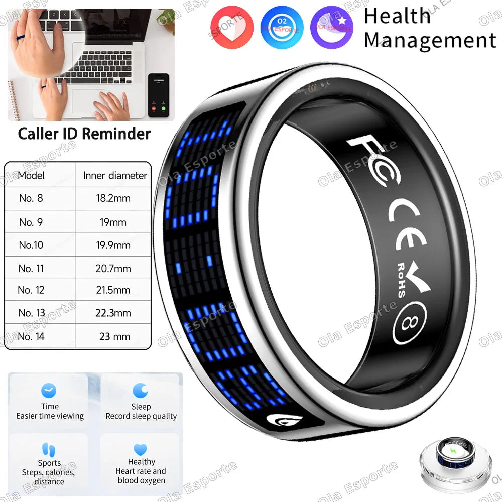 Smart Ring – 3D Display, Gesture Control, Tasbih Counter & Health Manager | 5ATM