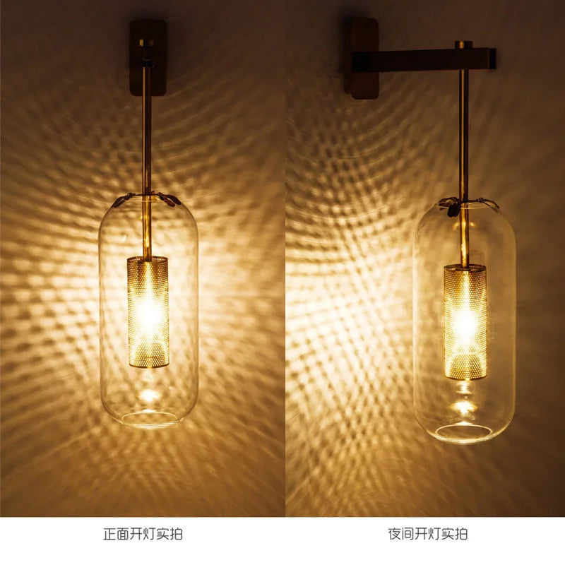 Post-Modern Luxury Wall Lamp – Nordic Minimalist Textured Bedside & Corridor Light