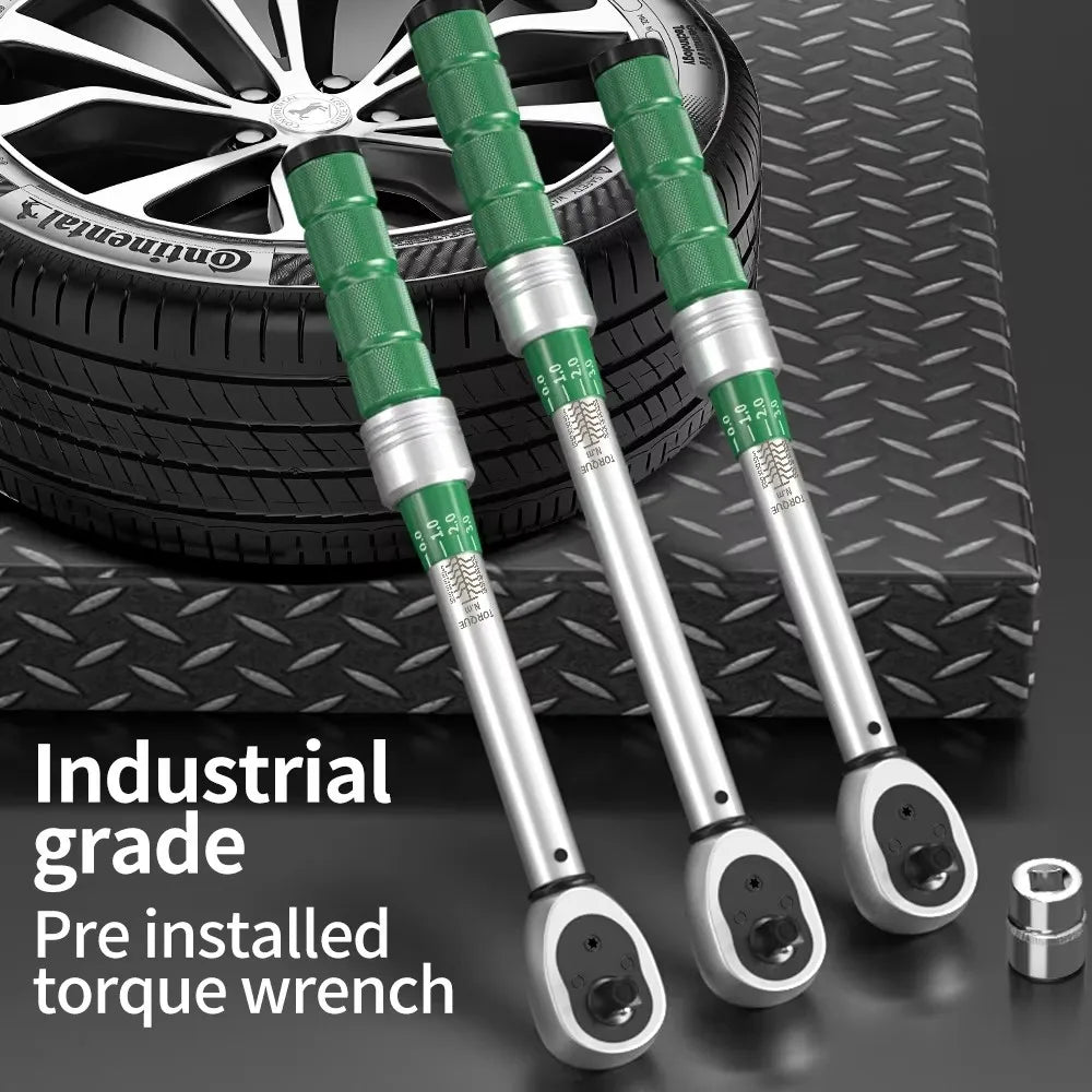 Professional Torque Wrench Set – 2.5-350Nm, 1/4", 3/8" & 1/2" ±3% High Accuracy