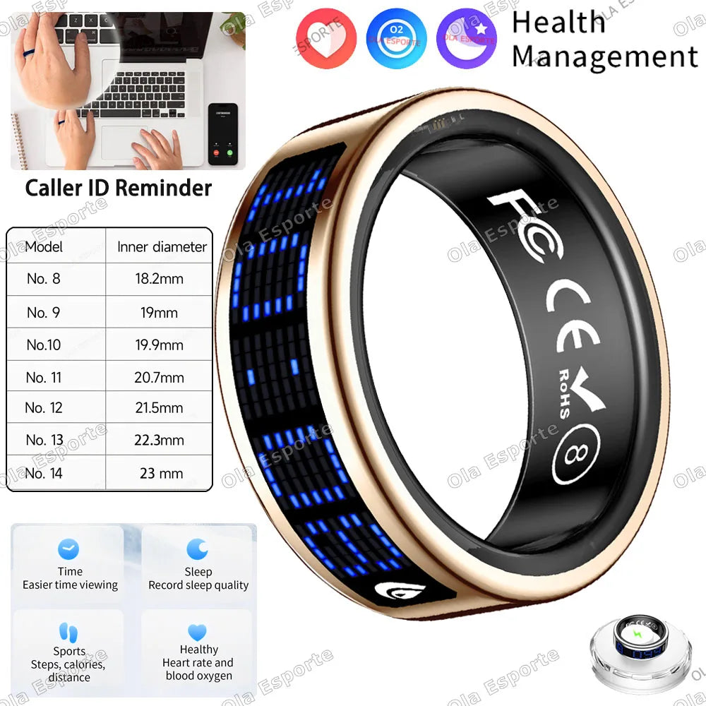 Smart Ring – 3D Display, Gesture Control, Tasbih Counter & Health Manager | 5ATM