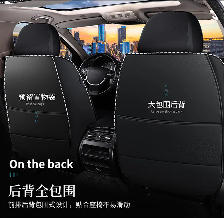 1pc Premium PU Leather Universal Fit Car Seat Cover All-Season Protector Mat with Soft Cushion Full Package Seat Cover