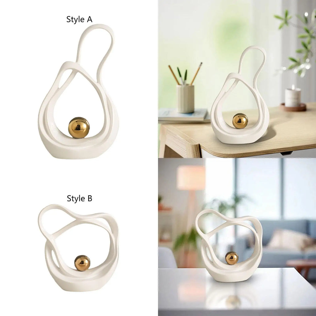 Abstract Art Ceramic Statue Home Decor Abstract Ceramic Figurine Home Accent Ornament for Dining Room Shelf Wedding Centerpiece