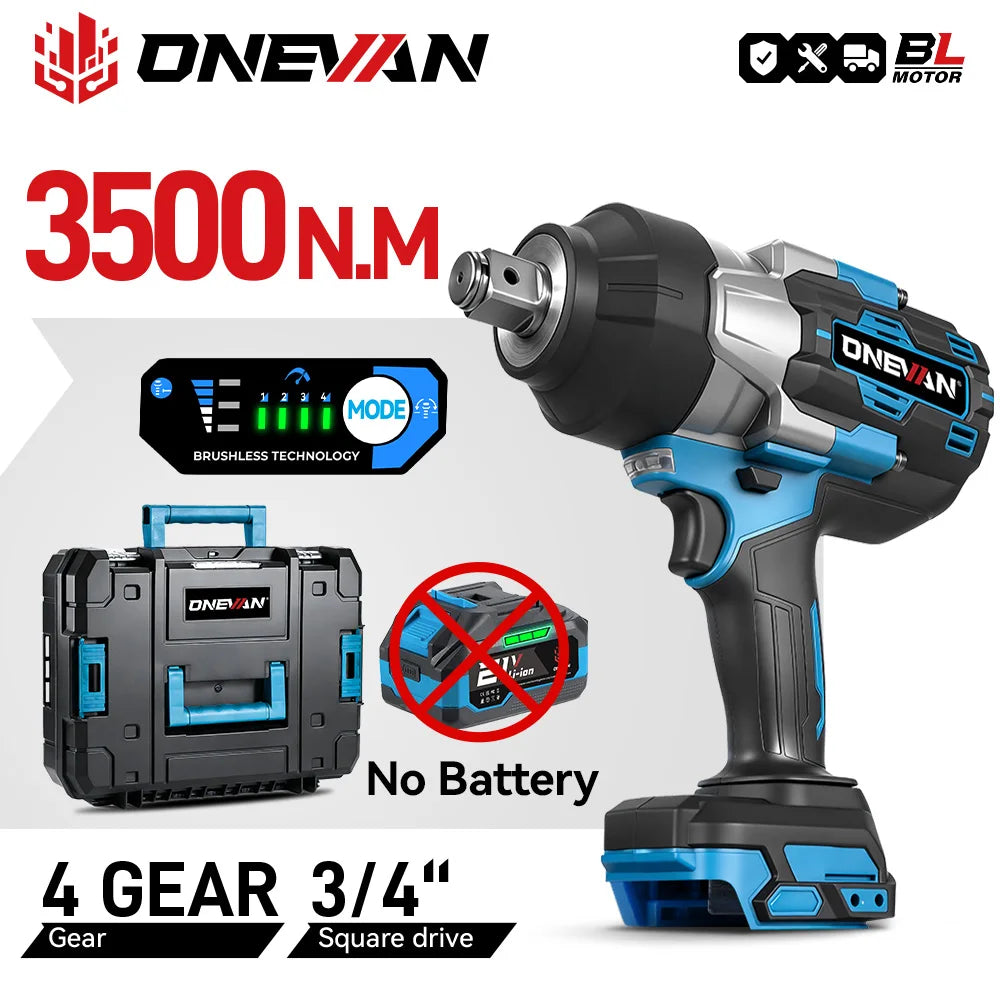 ONEVAN 4000W Brushless Impact Wrench – 3500Nm, 3/4" Drive, Makita