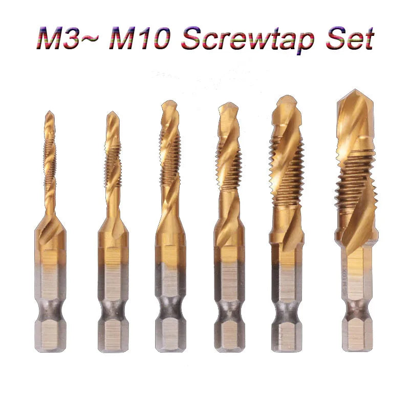 Drill & Tap Set – M3–M10 Hex Shank, HSS Thread Bits