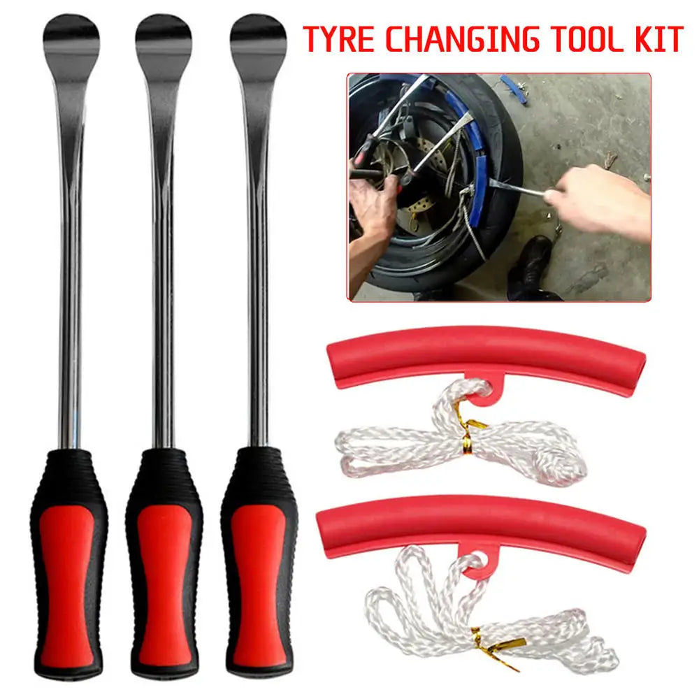 Tire Changing Set Auto Spoon Tire Kit Changing Lever Tools Heavy Duty Motorcycle Bike Car Rim Protector Tire Repair Tool 375mm