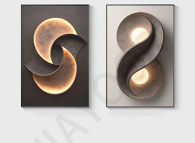 Luxury LED Wall Lamp with Mural – Modern Corridor, Foyer & Living Room Hanging Light