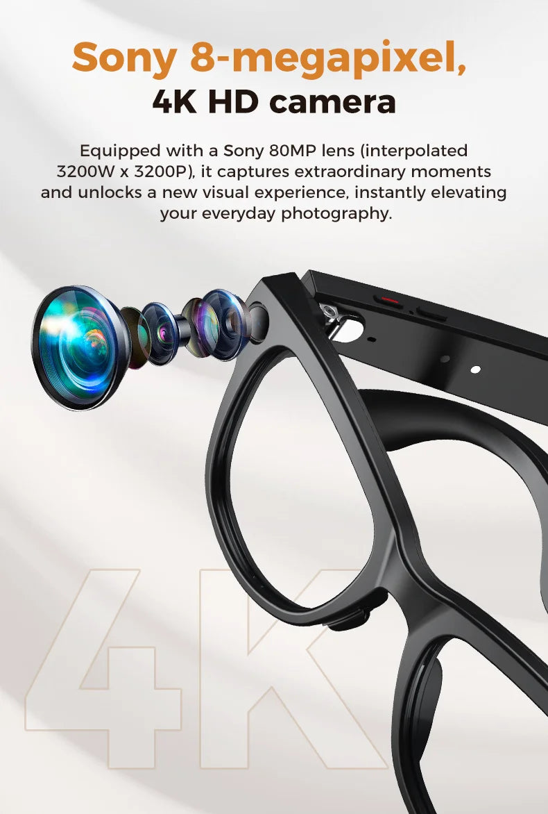 2026 Smart Glasses Women 3600mAh Power Bank 800W Camera 120+Languages Translation Recording Videos Music Player Call Glasses Men