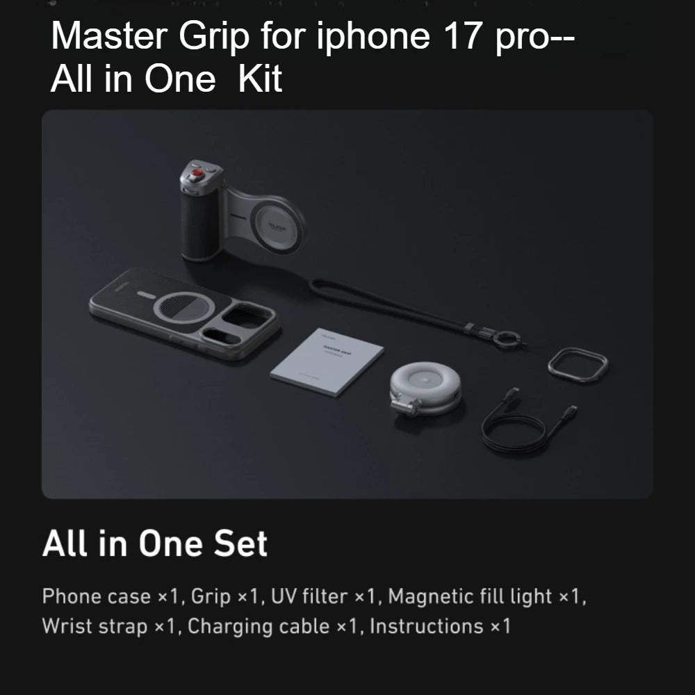 TELESIN Phone Camera Grip for IPhone17 Pro / Pro Max  with Phone Case Remote Shutter Handheld Handheld Photography Accessories