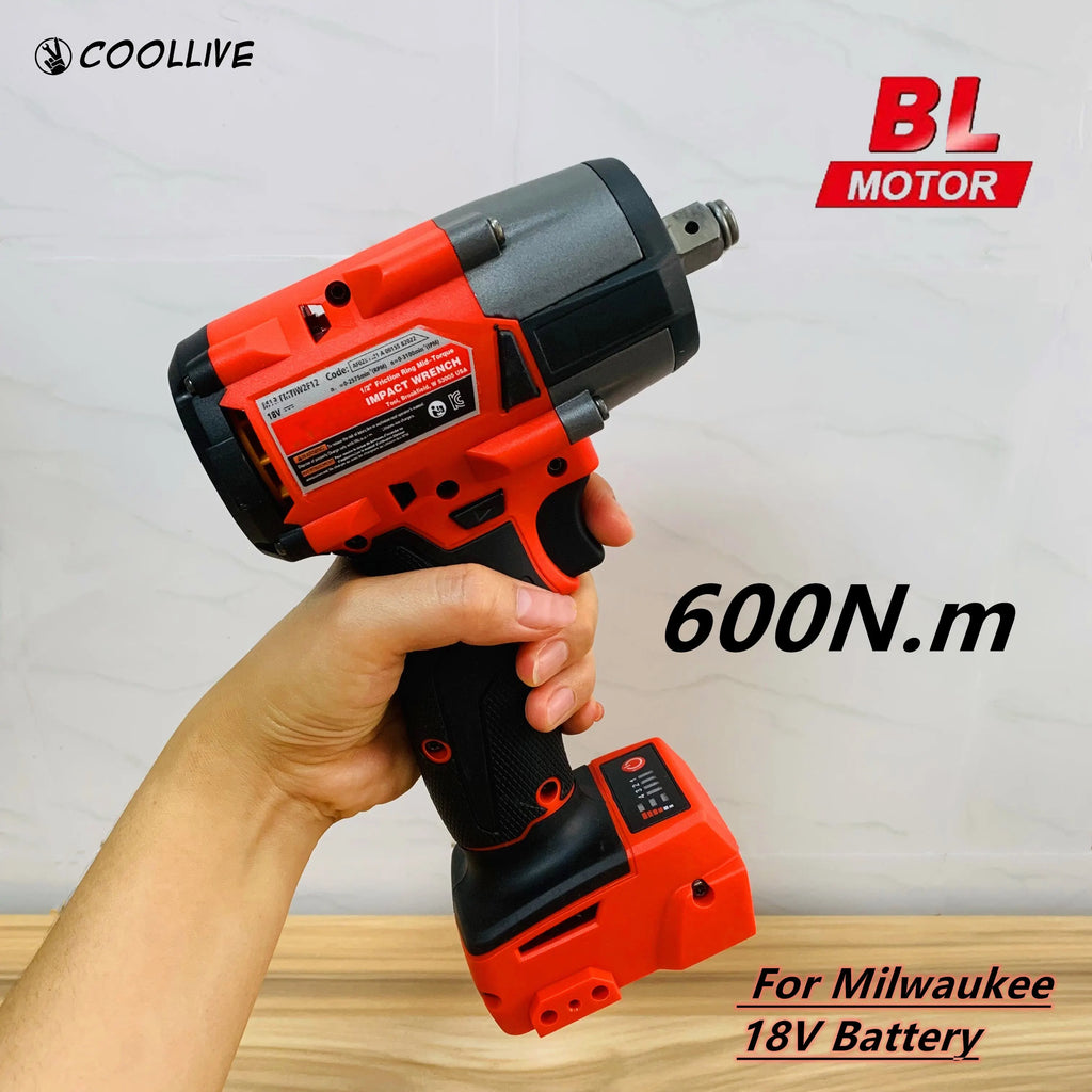 Milwaukee 18V Compatible Brushless Impact Wrench – 600Nm, 4-Gear