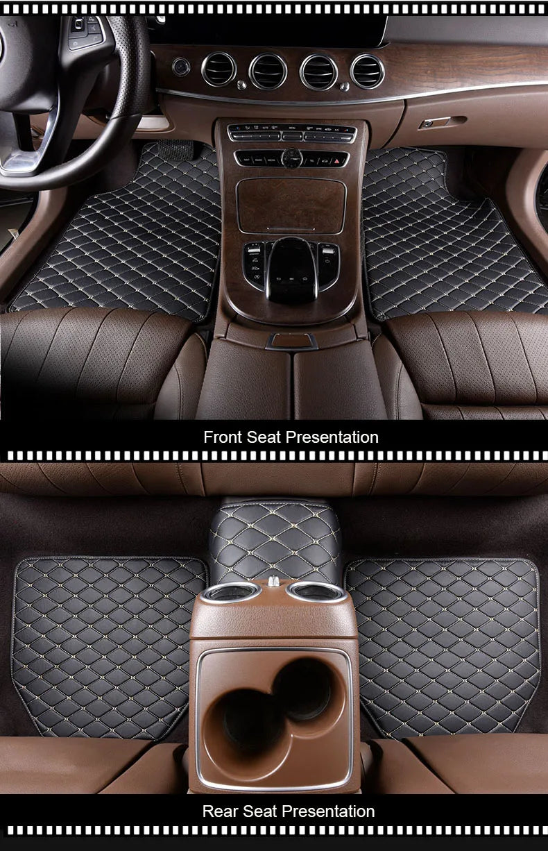 Universal 5Pcs Car Floor Mats PU Leather Waterproof Dust-Proof Auto Carpet Protector pads Fashion Car Interior Accessories
