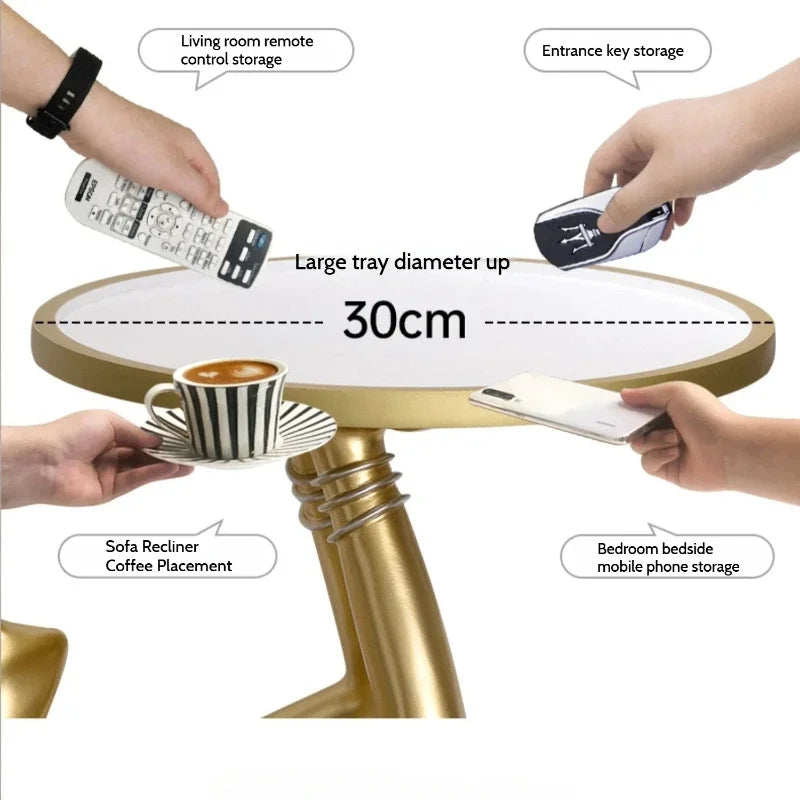 Luxury Gold Resin Coffee Table – Modern Sofa Side Table for Living Room