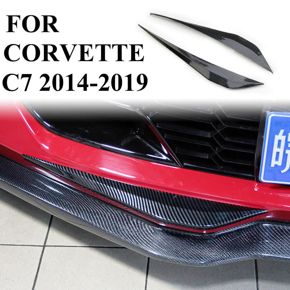 Chevrolet Corvette C7 2014-2018 Carbon Fiber Front Bumper Corner Protector Cover Trim