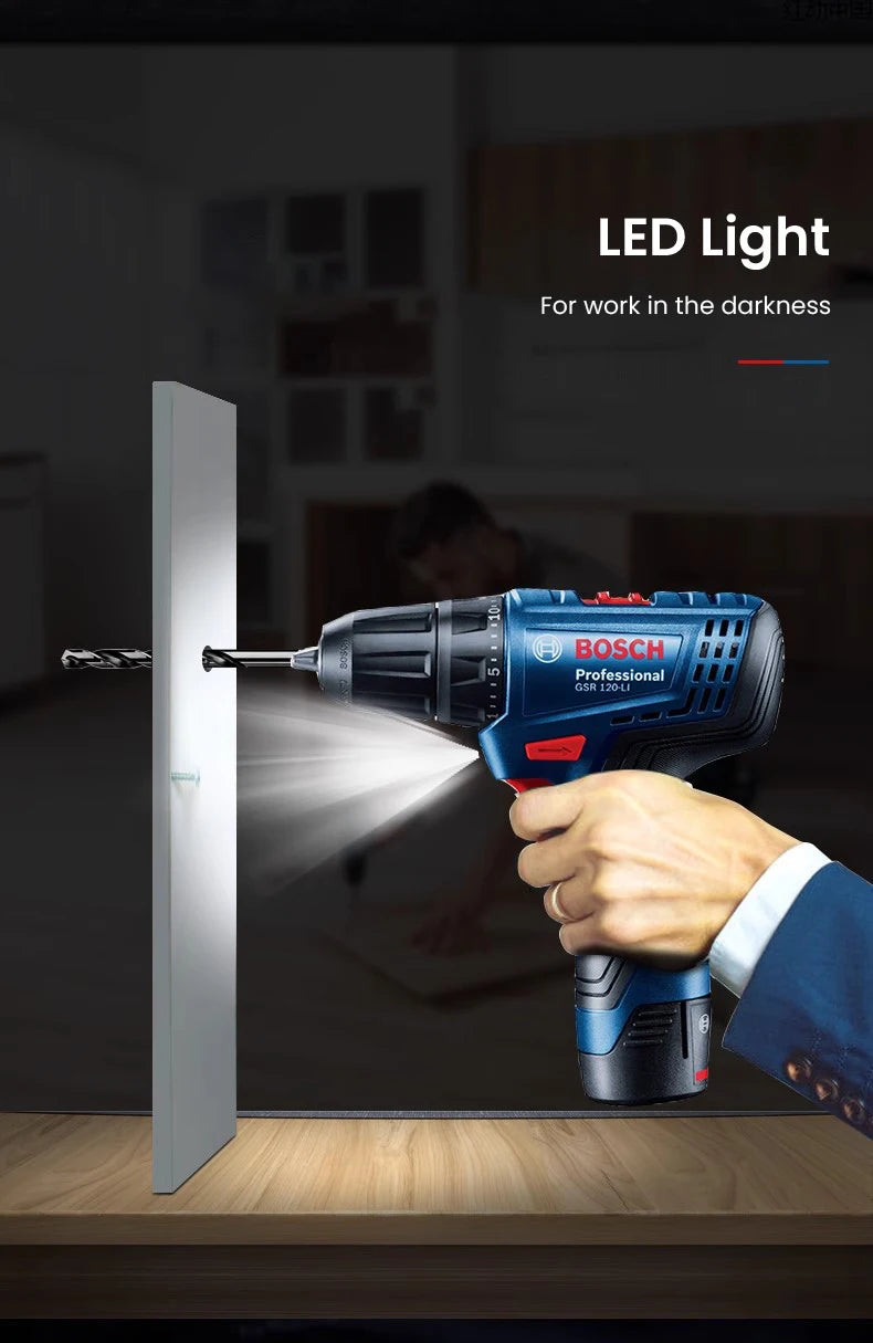 Bosch GSR120 Li 12V Cordless Screwdriver – 30Nm, 20-Level Torque