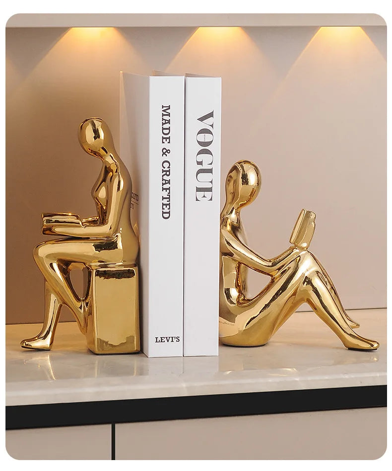 Decoration Crafts Statues Creative Brief Sitting Position Doll Figurine Miniatures Home Room Book Wine Cabinet Desktop Ornament