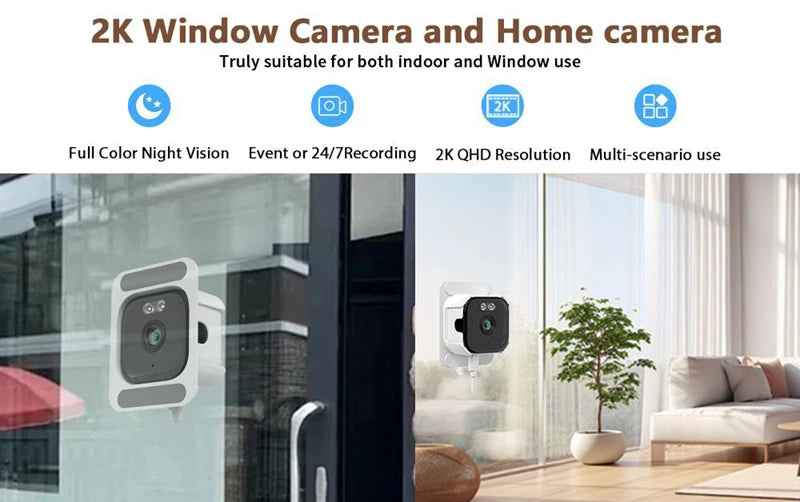 OKAM PRO 5MP Dual-Band WiFi Mini Window Camera, Two-Way Audio Night Vision