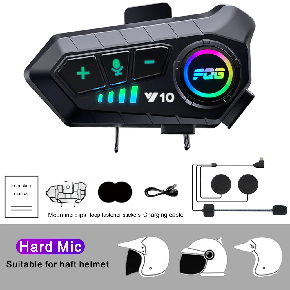 Bluetooth 5.3 Motorcycle Helmet Headset – Waterproof, Hands-Free, MP3