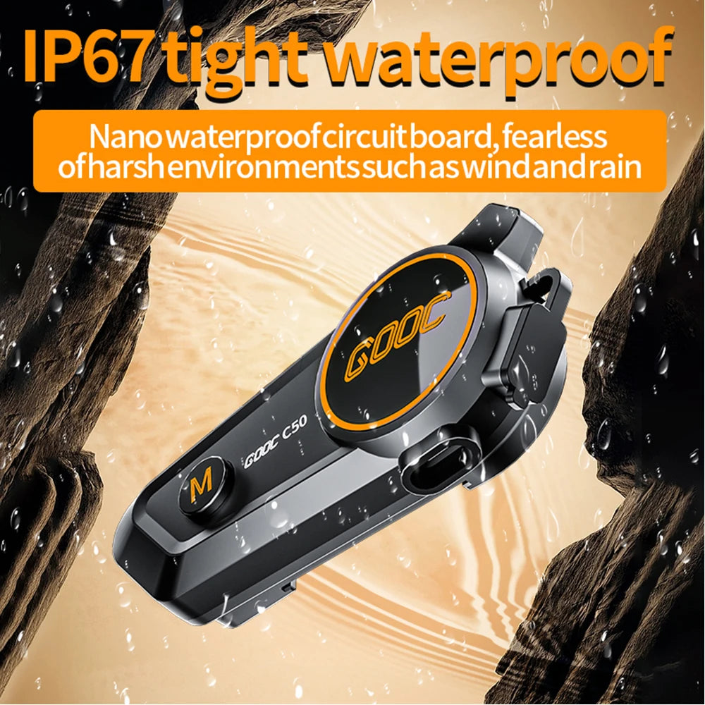Bluetooth 5.3 Motorcycle Helmet Headset – Waterproof, Hands-Free, MP3