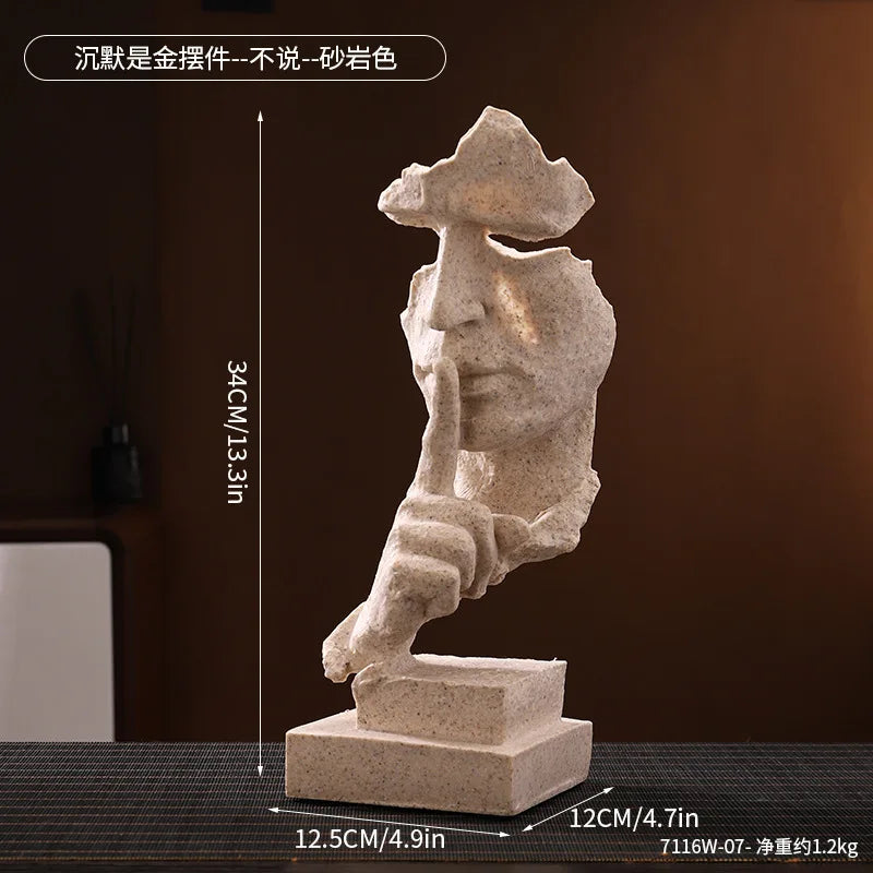 Vintage Resin Decorative Ornament – Artistic Home Decor for Living Room & Shelves