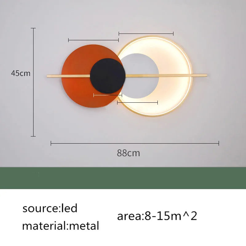 Luxury Circular Wall Lamp – Nordic Atmosphere Light for Living Room & Bedroom