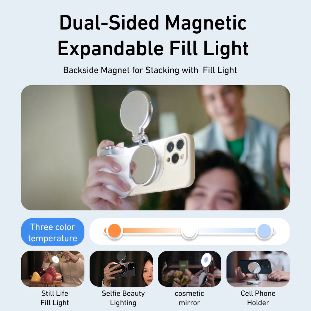 TELESIN Magnetic Phone Grip with Bluetooth Remote – iPhone & Android Compatible