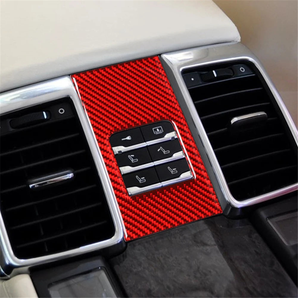 Car Interior Accessories For Porsche Panamera 2010 2011 2012 2013 2014 2015 2016 Carbon Fiber Rear Seat Adjustment Stickers