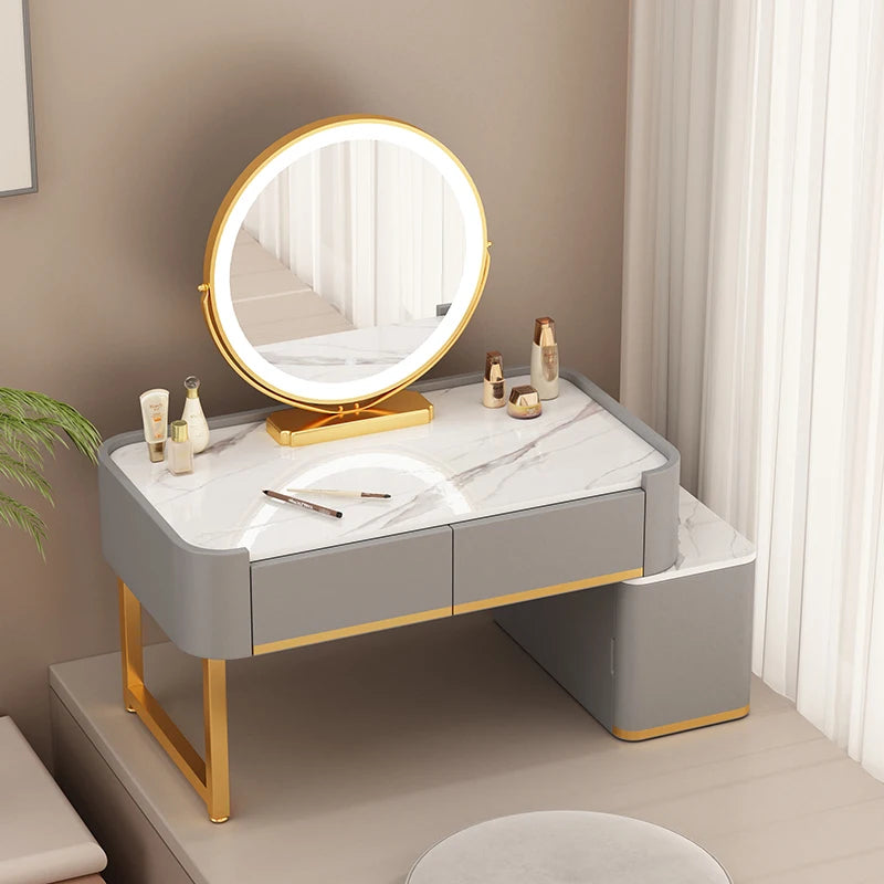 Luxury Dressing Table with Mirror – Makeup Organiser & Storage Shelf