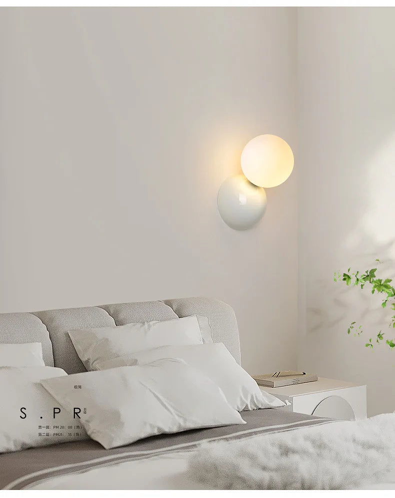 Bedroom   Wall Decor  for Bedroom Macaron Bedside Aisle Background  Atmosphere Creative Wall Light