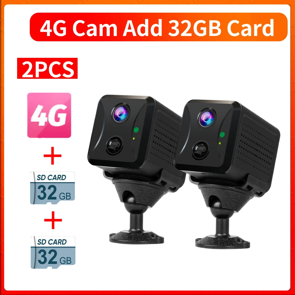 LS VISION 5MP Mini 4G WiFi Security Camera, PIR Motion Detection, 2-Pack