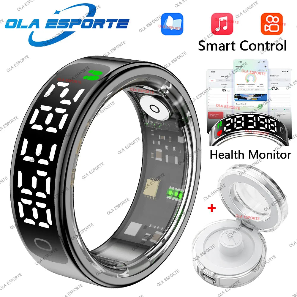 Smart Ring with Charging Case – Fitness Tracker, Sleep Monitor, Pedometer, IP68