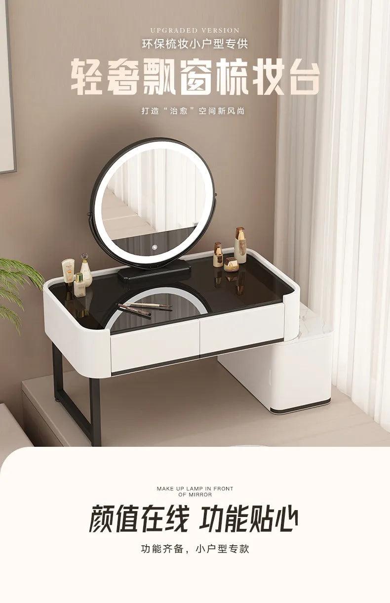 Luxury Dressing Table with Mirror – Makeup Organiser & Storage Shelf