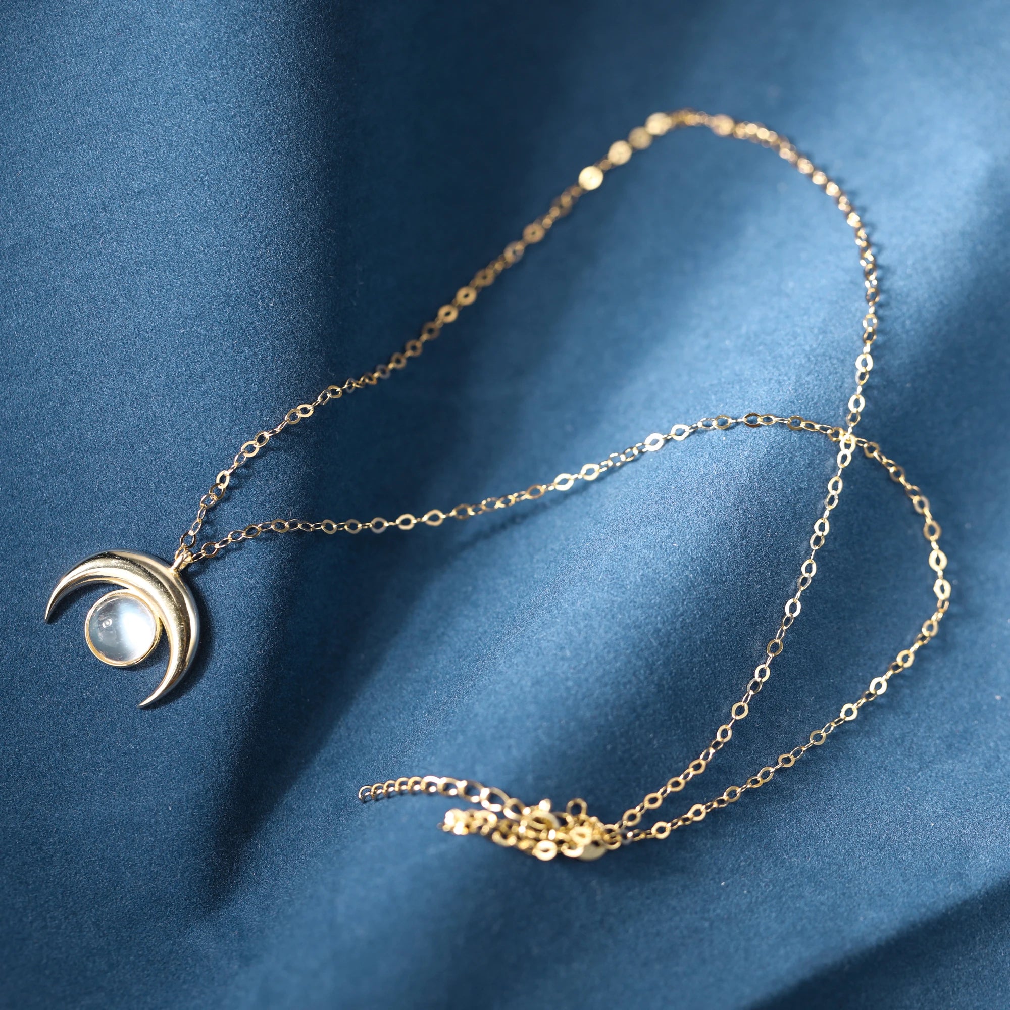 925 Sterling Silver Moon Pendant Necklace Vintage Aesthetic Crescent Moonstone Chain for Women Girl Anniversary Jewelry Gifts