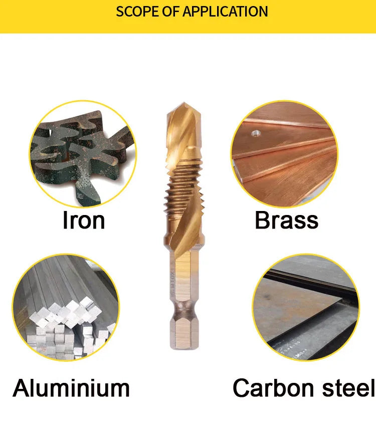 Drill & Tap Set – M3–M10 Hex Shank, HSS Thread Bits