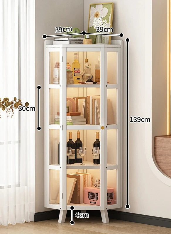 Corner Storage Cabinet – Triangle Wall & Floor Locker for Living Room & Bedroom