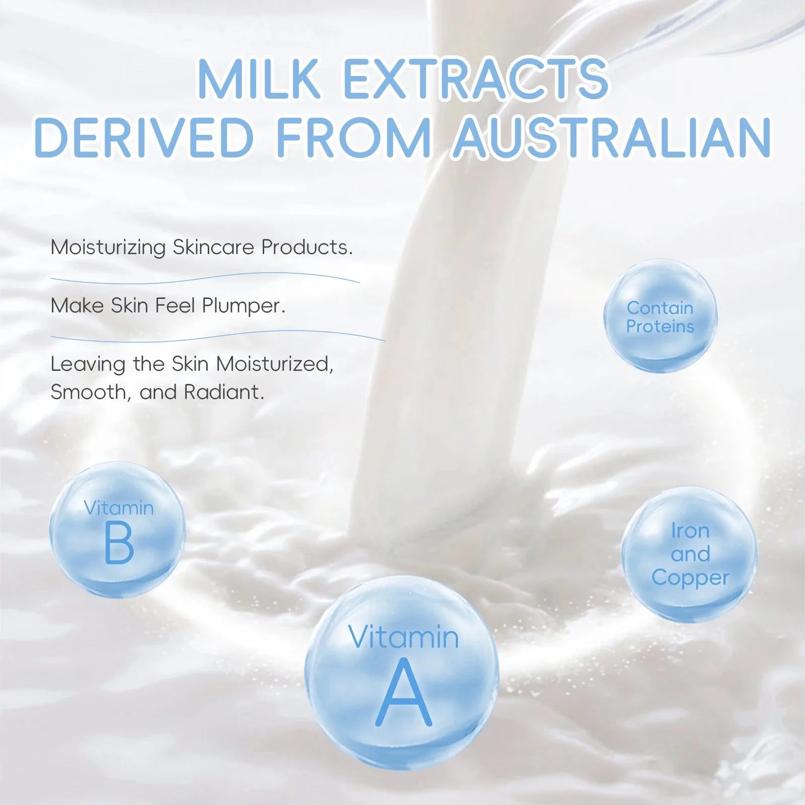 Milk 10PCS Skincare Set - Facial Cleanser Toner Serum Eye Cream Moisturizer +5 Masks Deep Hydration Moisturizing Nourish Brighte