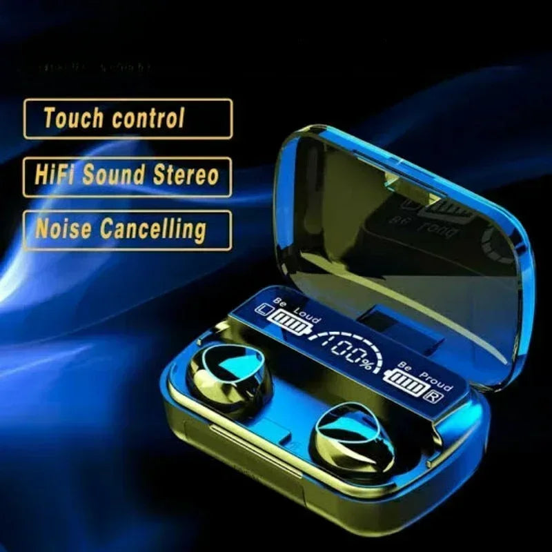 M10 Bluetooth Earphones – LED Display, HiFi Stereo, Waterproof Gaming Headset