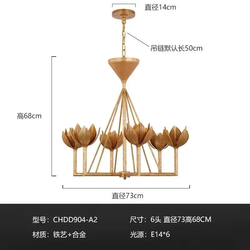 French & American Style Chandelier – Luxury Ceiling Light for Living Room & Staircase