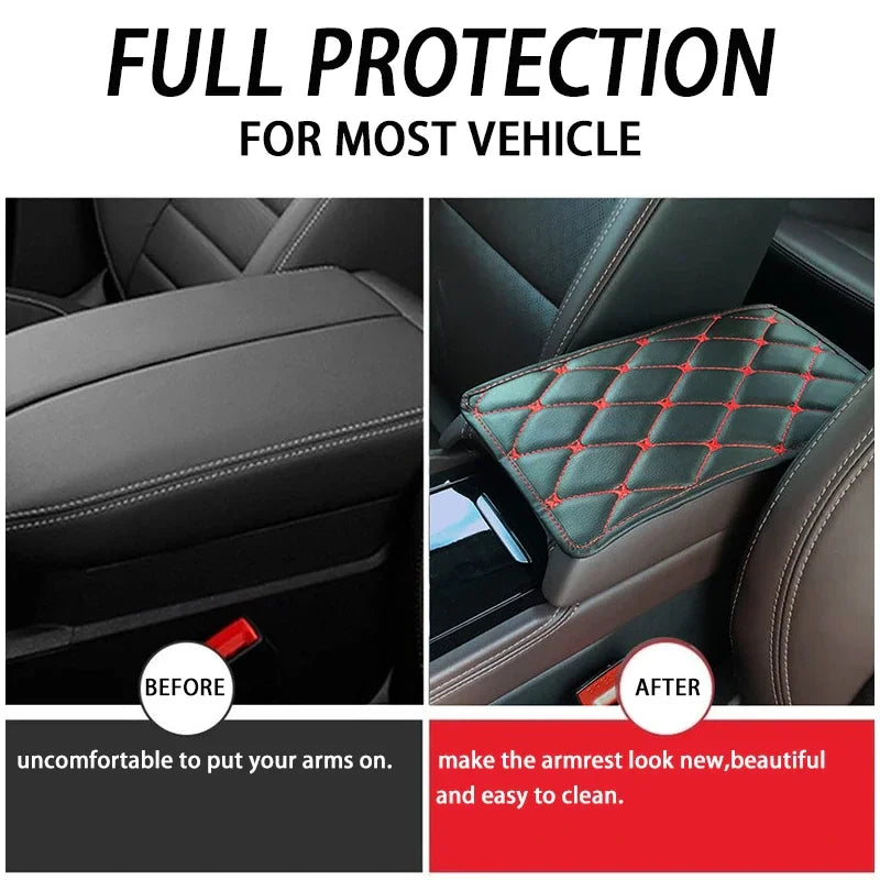 Universal Car Leather Armrest Mat – Waterproof Dust-Proof Storage Box Cushion Cover