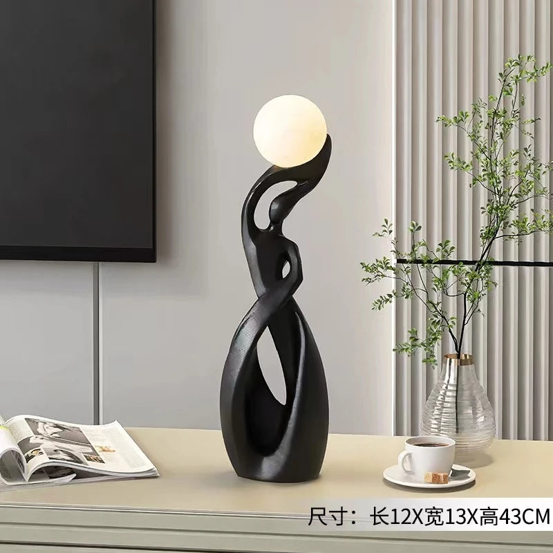 Luminous Abstract Sculpture - Modern Floor Statue for Living Room