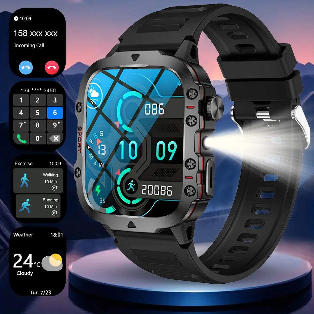 Smart Watch with LED Light – Wireless Calls, Multi-Sport Modes & Custom Wallpaper
