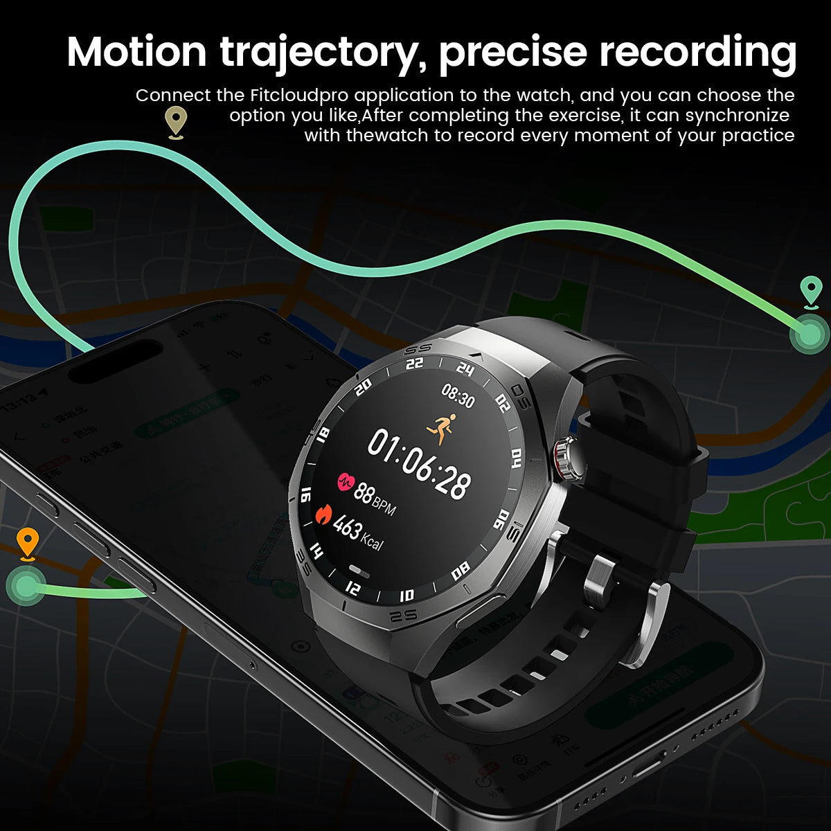 2025 New SmartWatch Men HD AMOLED 1.52" – GPS, Heart Rate, BT Calls, Motion Tracking