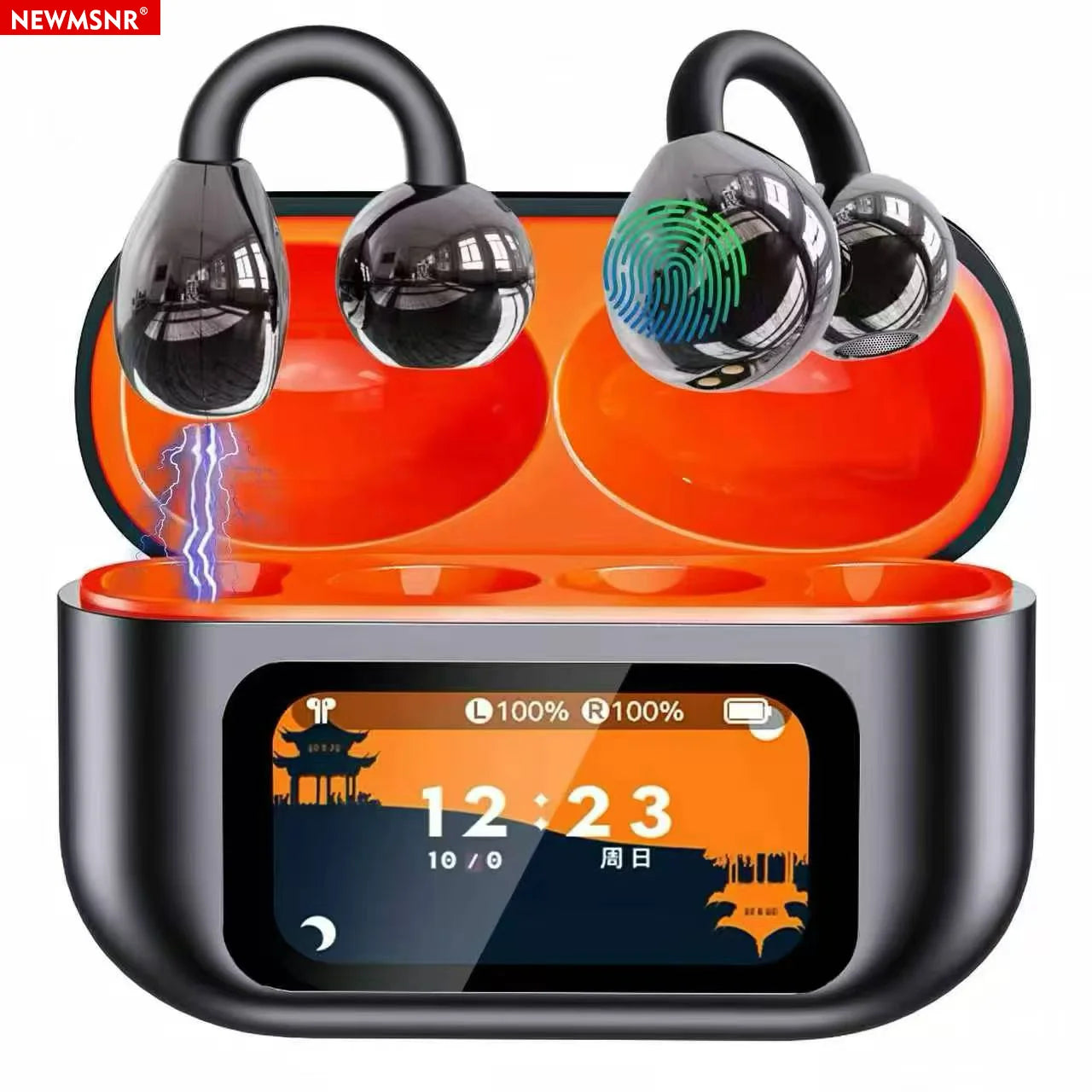 HD Smart Touch Wireless Earbuds ANC Noise Reduction Bluetooth Headset with Mic
