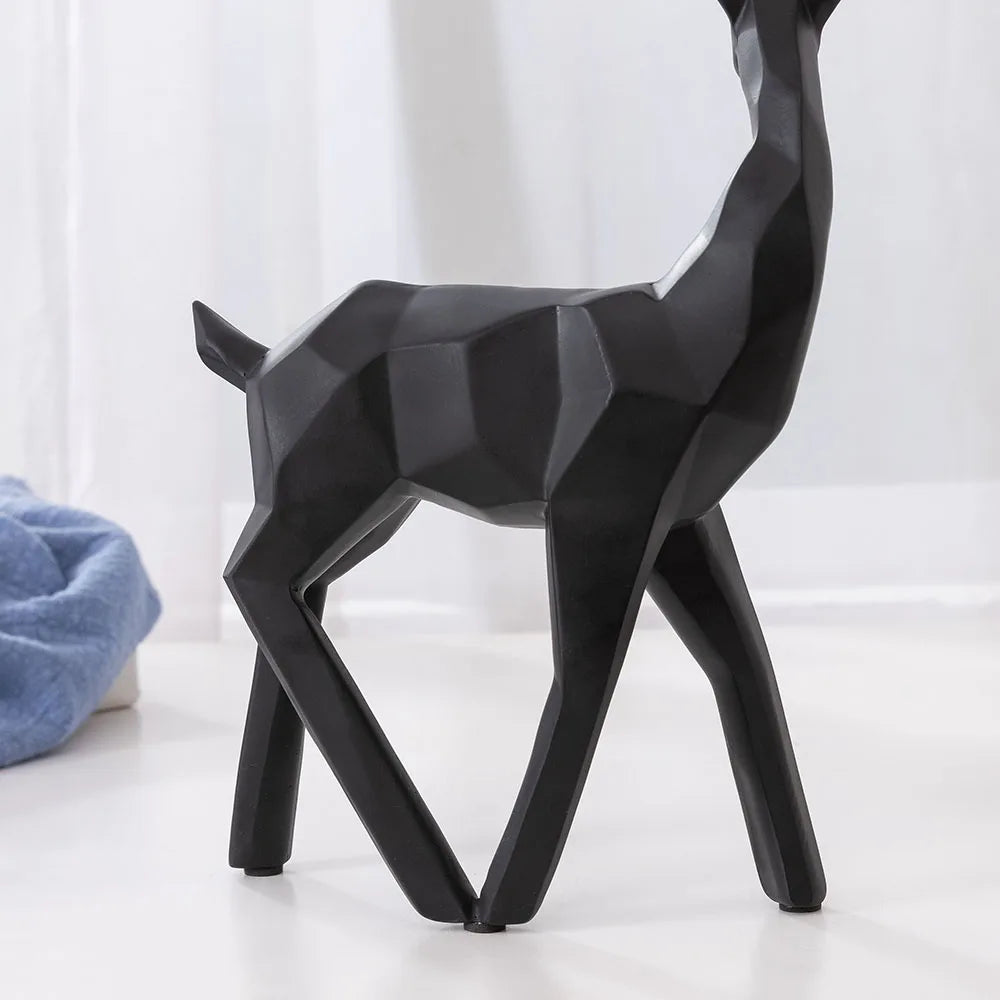 European Resin Geometric Deer Ornament, Decorative Craft for Living Room