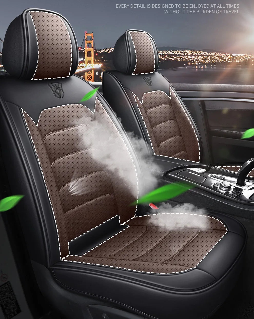 Car Seat Cover Premium Waterproof Faux Leather Cushion Universal Accessories Fit SUV Truck Sedan Automotive Vehicle