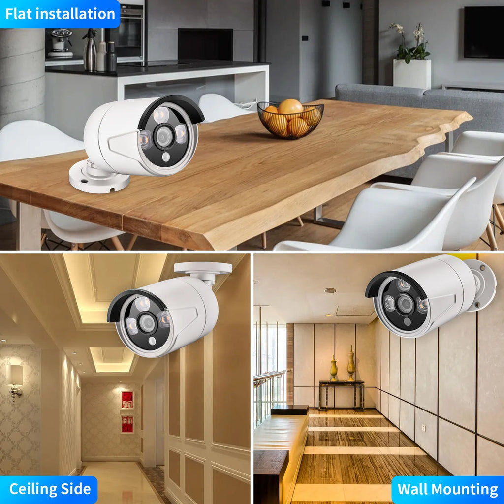 AZISHN 4K 8MP POE Outdoor IP Security Camera, H.265, Waterproof Bullet CCTV