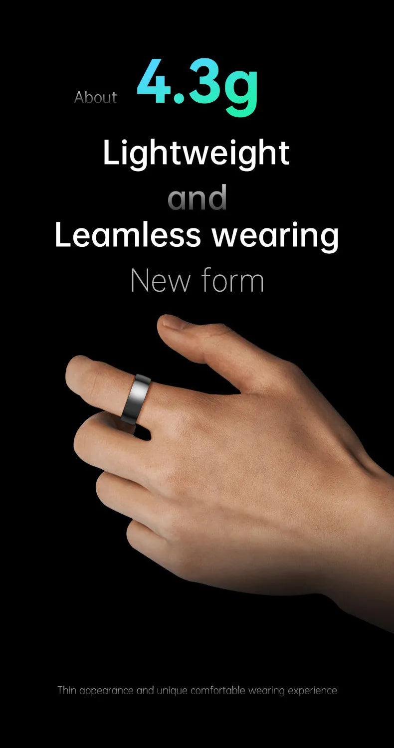 Smart Health R1000 Ceramic Fitness Ring – Sleep & Heart Rate Monitor