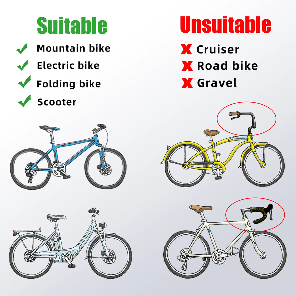 RBRL Bike Mirror Anti-shake Bicycle Side Mirror Durable 360 Rotatable Extended Rearview Mirrors for MTB Electric Bike