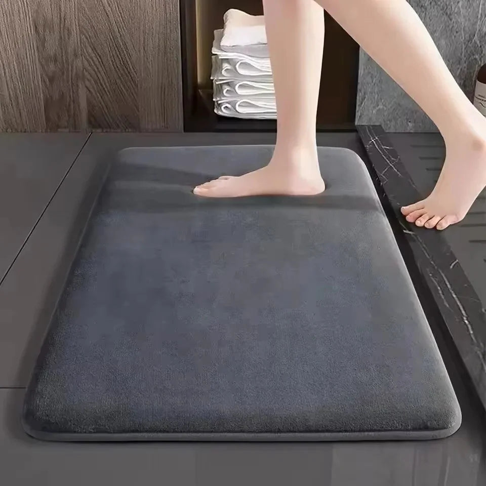 New Bathroom Anti Slip Floor Mat Soft Bathroom Mat Super Absorbent Quick Dry Bath Mat Thickened Flannel Fabric Non-Slip Door Mat