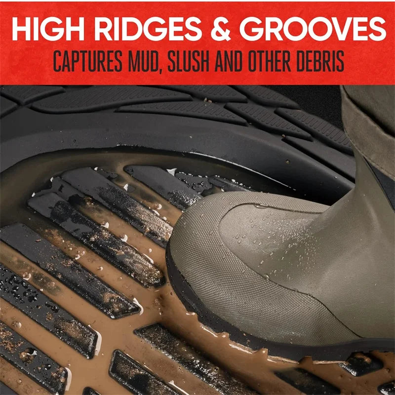 3-Piece Heavy Duty Rubber Car Floor Mats – Deep Dish All-Weather Universal Fit